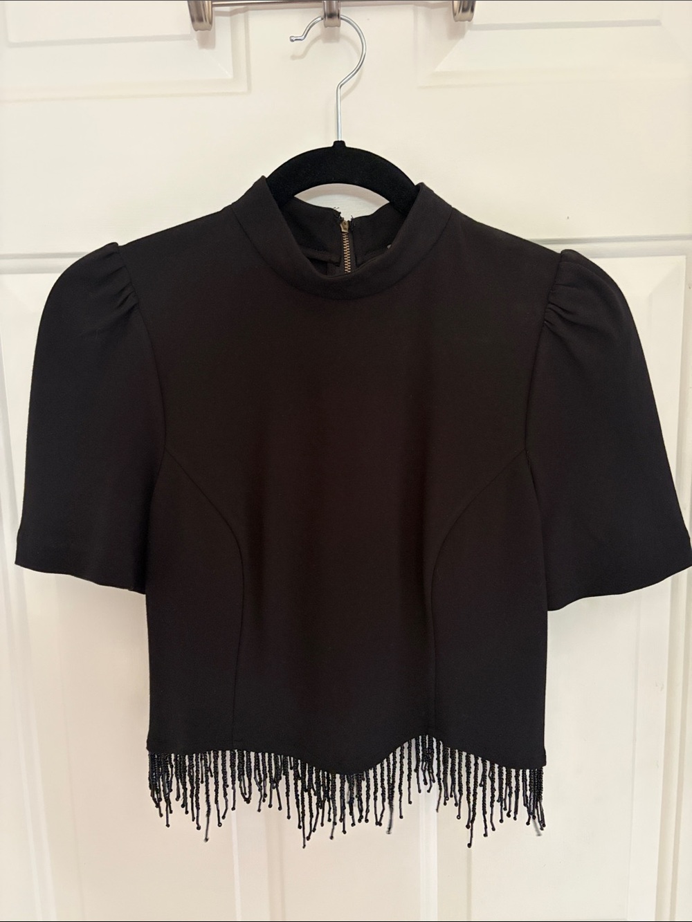 NWOT Anthropologie Sunday in Brooklyn black beaded top